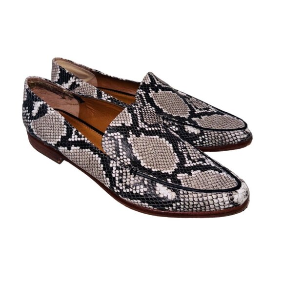 Franco Sarto Womens Snakeskin Print Loafers 7.5 City Quiet Luxury Office Wear - Picture 4 of 11
